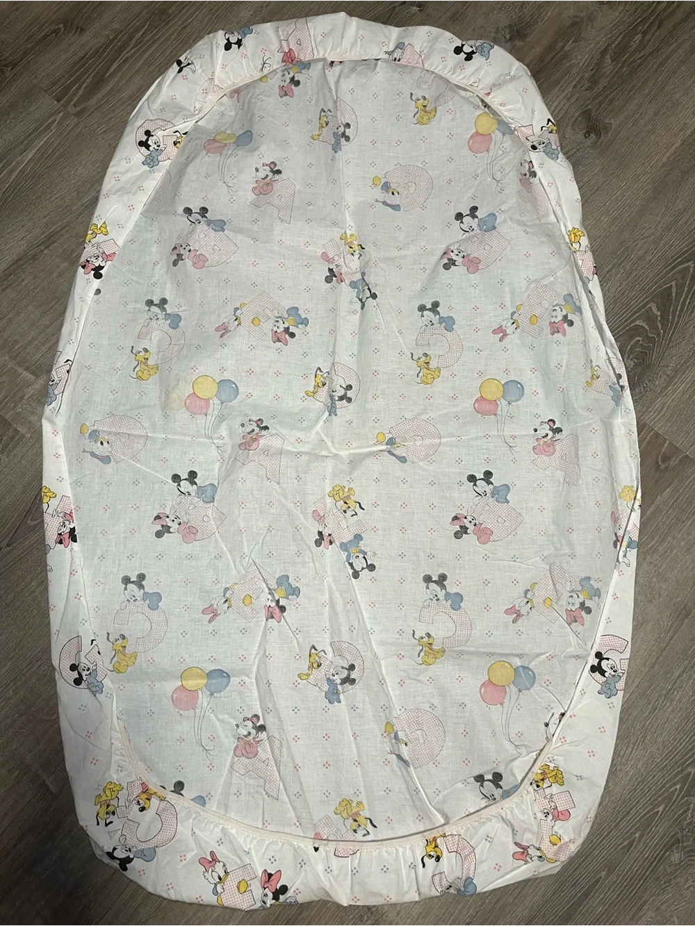 Vintage Dundee 1984 Disney ABC’s Block Crib Fitted Sheet Mickey Minnie Mouse